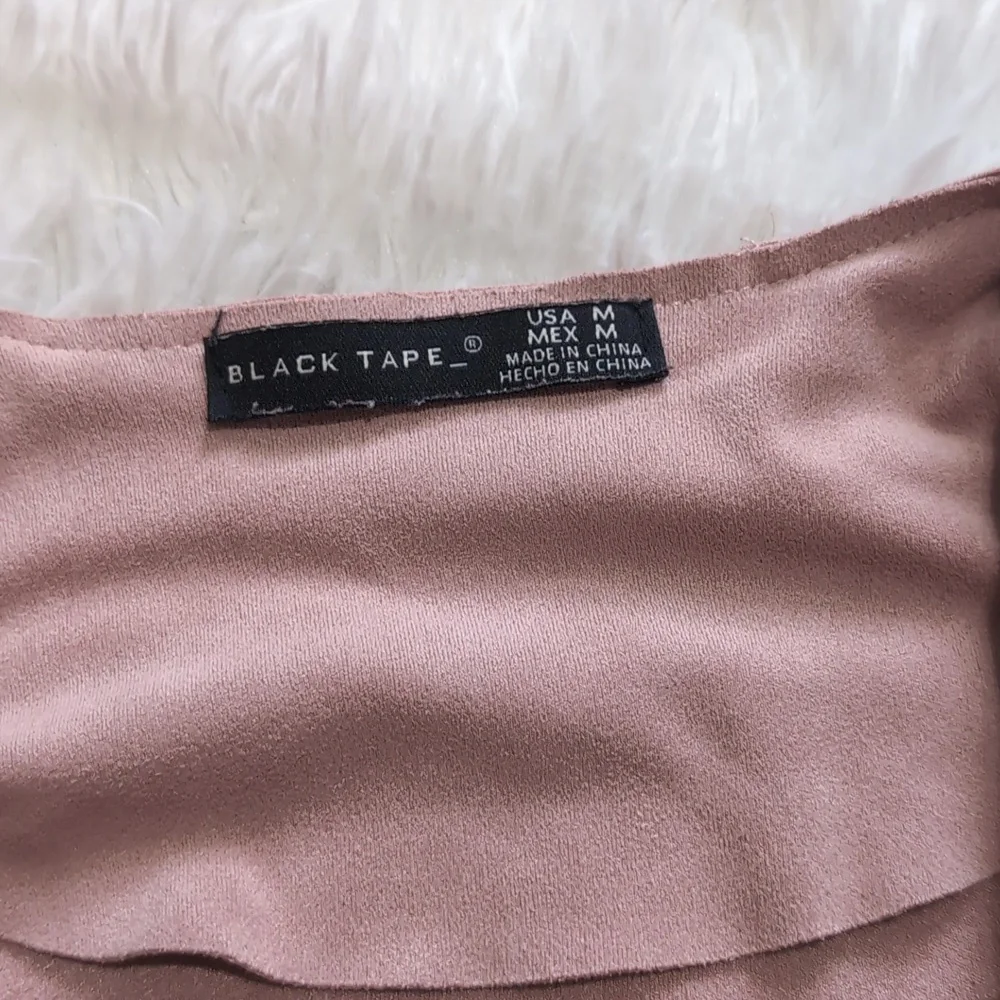 Black Tape_ Pastel Pink Suede Open Front Flowy Waterfall Cardigan Medium